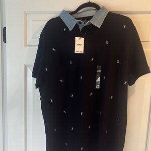 Cello Black Polo Shirt with Embroidered Details